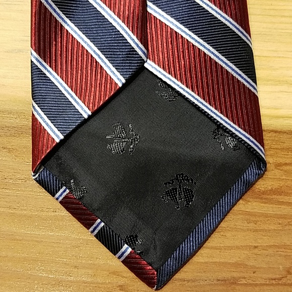 Brooks Brothers Striped Navy Red tie - Picture 3 of 4